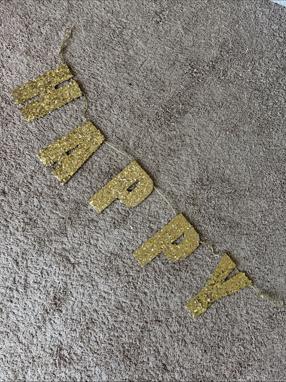 Pottery Barn Kids Gold Sequined'HAPPY' Banner